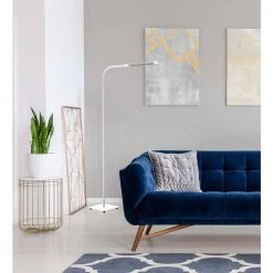 Viribright 55 in. LED Floor Lamp 12-Watt 800 Lumens 5 Color Modes Dimmable (1-Pack) (Black) -KOHLER Sale Store black finish viribright floor lamps 850079 1f 1000