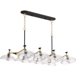 Tone 8-Light Black with Brass Trim Chandelier by KOHLER
