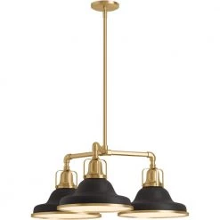 Hauksbee 3-Light Black with Brass Trim Chandelier by KOHLER -KOHLER Sale Store black with brass trim kohler chandeliers k 32293 ch03 bml c3 1000
