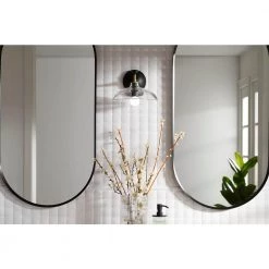 Tone 1 Light Flush Mount with Domed Glass Shade, Black with Brass Trim by KOHLER -KOHLER Sale Store black with brass trim kohler flush mount lights 31772 fm01 bml c3 1000