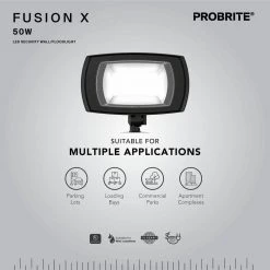 50-Watt Integrated LED Bronze Outdoor Residential Wall Pack Light, 5000 Lumens by PROBRITE -KOHLER Sale Store bronze probrite flood lights fsnx50 pc 4k bz 1d 1000