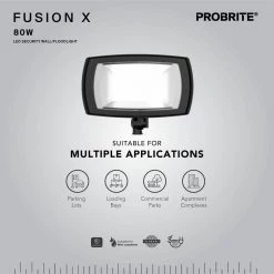 80-Watt Integrated LED Bronze Outdoor Residential Wall Pack Light, 8000 Lumens by PROBRITE -KOHLER Sale Store bronze probrite flood lights fsnx80 pc 4k bz 1d 1000