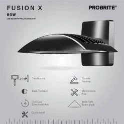 550-Watt Equivalent Integrated LED Bronze Outdoor Wall Pack Light, 8000 Lumens, 4000K Bright White (2-Pack) by PROBRITE -KOHLER Sale Store bronze probrite flood lights fsnx80 pc 4k bz 2pk 40 1000