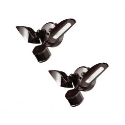 30-Watt Bronze Outdoor Integrated LED Flood Light, 3000 Lumens, Twin Head Motion-Activated Flood Light (2-Pack) by PROBRITE