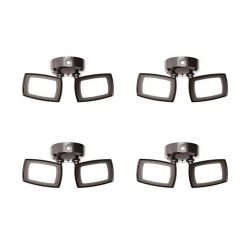 200-Watt Equivalent Bronze Outdoor Integrated LED Twin Head Flood Light, 4000K (4-Pack) by PROBRITE