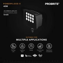 45-Watt Bronze Outdoor Integrated LED Commercial Flood Light, 5000 Lumens by PROBRITE -KOHLER Sale Store bronze probrite flood lights pwrfx45 pc 4k bz 1d 1000