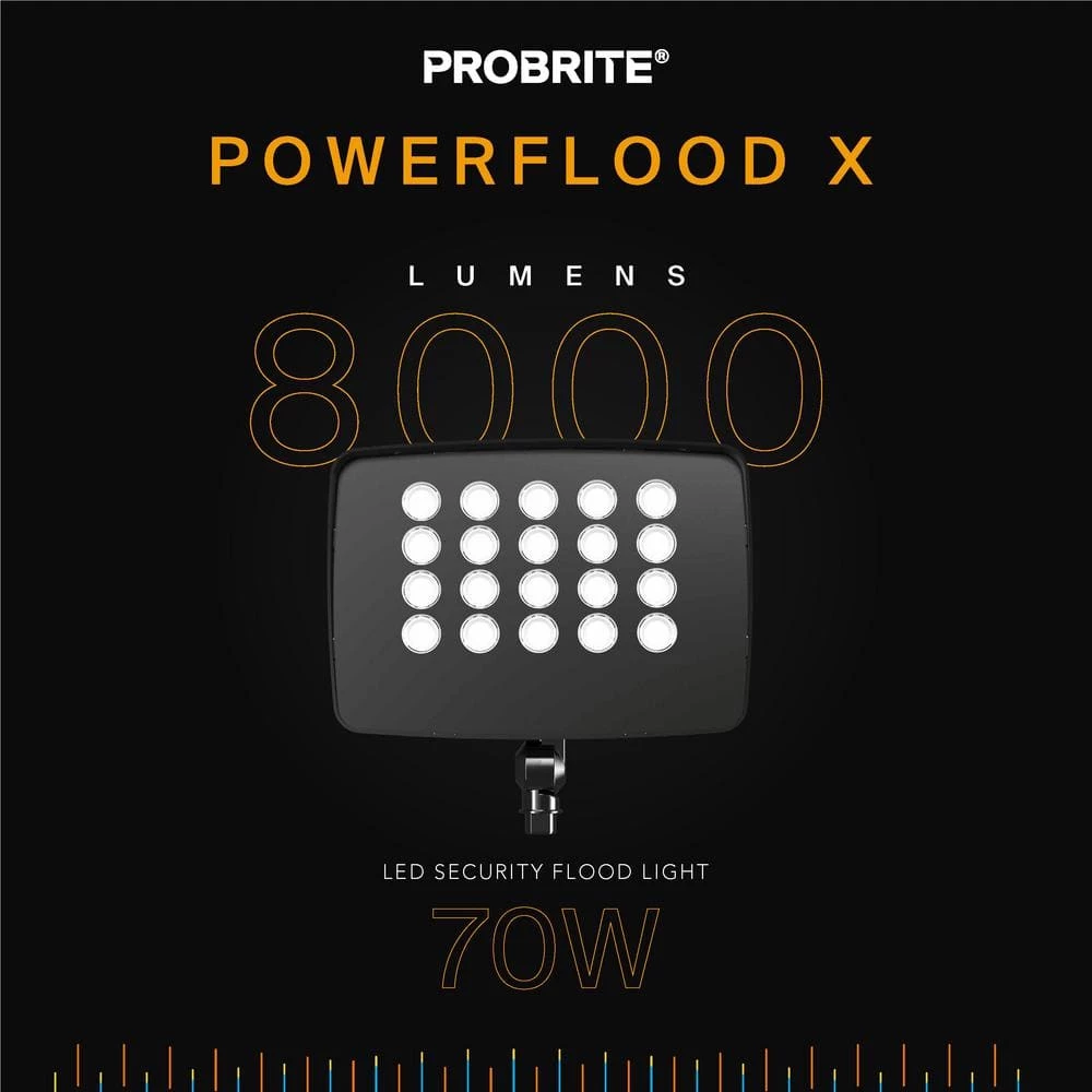 70-Watt Bronze Outdoor Integrated LED Commercial Flood Light, 8000 Lumens by PROBRITE 2 70-Watt Bronze Outdoor Integrated LED Commercial Flood Light, 8000 Lumens by PROBRITE - Image 2