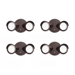 150-Watt Equivalent Bronze Outdoor Integrated LED Twin Head 5 CCT Tunable Security Light (4-Pack) by PROBRITE