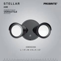 150-Watt Equivalent Bronze Outdoor Integrated LED Twin Head 5 CCT Tunable Security Light (4-Pack) by PROBRITE -KOHLER Sale Store bronze probrite flood lights stlr22 pc 5cct bz 4pk 66 1000