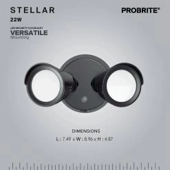 22-Watt Bronze Outdoor Integrated LED Twin Head 5 CCT Tunable Security Light, 2250 Lumens by PROBRITE -KOHLER Sale Store bronze probrite flood lights stlr22 pc 5cct bz 66 1000