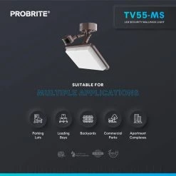 400-Watt Equivalent 60-Degree Bronze Motion Activated Outdoor Integrated LED Large Flood Light, 4000K by PROBRITE 11 400-Watt Equivalent 60-Degree Bronze Motion Activated Outdoor Integrated LED Large Flood Light, 4000K by PROBRITE -KOHLER Sale Store bronze probrite flood lights tv55 4k ms bz 1d 1000