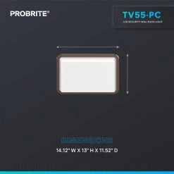 400-Watt Equivalent 60-Degree Bronze Dusk to Dawn Outdoor Integrated LED Large Flood Light, 4000K by PROBRITE 12 400-Watt Equivalent 60-Degree Bronze Dusk to Dawn Outdoor Integrated LED Large Flood Light, 4000K by PROBRITE -KOHLER Sale Store bronze probrite flood lights tv55 4k pc bz 66 1000