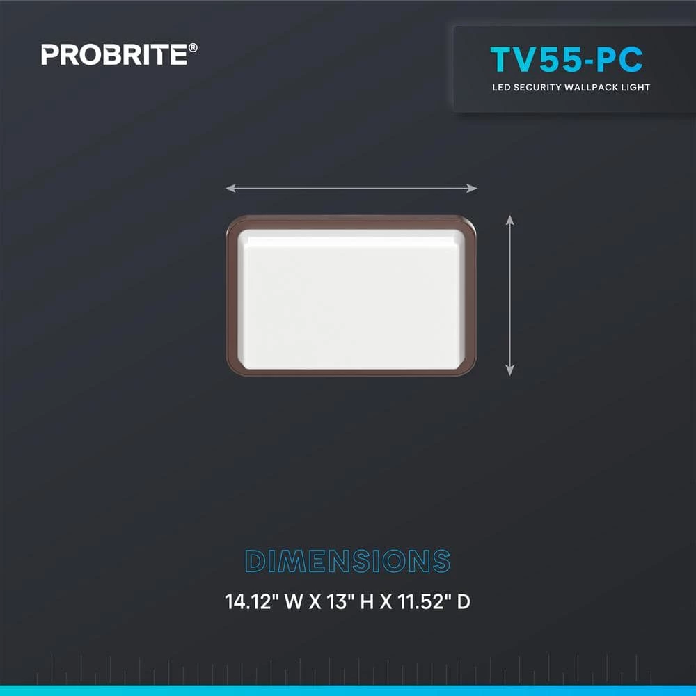400-Watt Equivalent 60-Degree Bronze Dusk to Dawn Outdoor Integrated LED Large Flood Light, 4000K by PROBRITE 6 400-Watt Equivalent 60-Degree Bronze Dusk to Dawn Outdoor Integrated LED Large Flood Light, 4000K by PROBRITE - Image 6