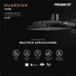 100-Watt Bronze Outdoor Integrated LED Commercial High Output Area Light, 13500 Lumens by PROBRITE -KOHLER Sale Store bronze probrite parking lot lights grd100 pc 4k bz 1d 1000