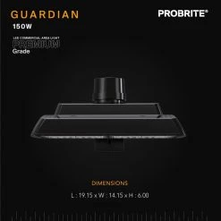 150-Watt Bronze Outdoor Integrated LED Commercial High Output Area Light, 20250 Lumens by PROBRITE -KOHLER Sale Store bronze probrite parking lot lights grd150 pc 4k bz 66 1000