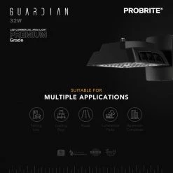 32-Watt Bronze Outdoor Integrated LED Commercial Wall Mount Area Light, 4320 Lumens by PROBRITE -KOHLER Sale Store bronze probrite parking lot lights grd32 pc 4k bz 1d 1000