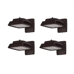 600-Watt Equivalent Bronze Outdoor Integrated Dusk to Dawn LED Flood Light with Wall Mount, 4000K (4-Pack) by PROBRITE