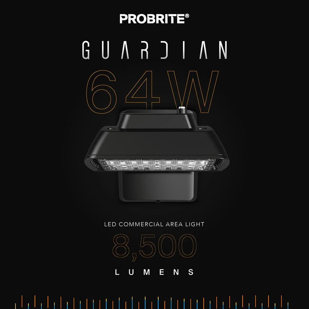 64-Watt Bronze Outdoor Integrated LED Commercial Wall Mount Area Light, 8640 Lumens by PROBRITE 2 64-Watt Bronze Outdoor Integrated LED Commercial Wall Mount Area Light, 8640 Lumens by PROBRITE - Image 2
