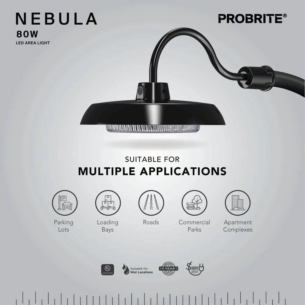 80-Watt Integrated LED Bronze Outdoor Barn Wall Sconce, 8000 Lumens, Barn Dusk to Dawn Light by PROBRITE 4 80-Watt Integrated LED Bronze Outdoor Barn Wall Sconce, 8000 Lumens, Barn Dusk to Dawn Light by PROBRITE - Image 4