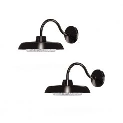 550-Watt Equivalent Outdoor Integrated LED Bronze Flood Light, 8000 Lumens, Barn Dusk to Dawn Light (2-Pack) by PROBRITE