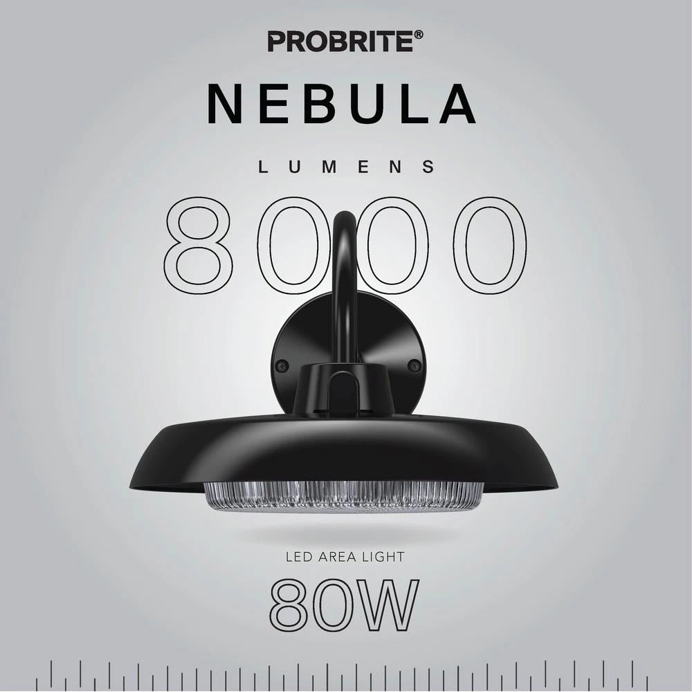 550-Watt Equivalent Outdoor Integrated LED Bronze Flood Light, 8000 Lumens, Barn Dusk to Dawn Light (2-Pack) by PROBRITE 2 550-Watt Equivalent Outdoor Integrated LED Bronze Flood Light, 8000 Lumens, Barn Dusk to Dawn Light (2-Pack) by PROBRITE - Image 2