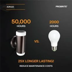 100 Watt Equivalent Integrated LED Wall Pack Light with 1400 Lumens, Outdoor Security Bronze Light (4-Pack) by PROBRITE -KOHLER Sale Store bronze probrite wall pack lights aur20 3k bz 4pk a0 1000