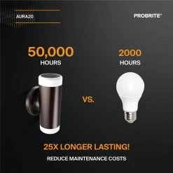 100-Watt Equivalent Integrated Outdoor LED Wall Pack Light, 1400 Lumens, Outdoor Security Lighting by PROBRITE -KOHLER Sale Store bronze probrite wall pack lights aur20 3k bz a0 1000