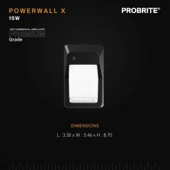 Powerwall 100-Watt Equivalent Integrated LED Bronze Outdoor Wall Pack, 1500 Lumens, Commercial Over Door Light (2-Pack) by PROBRITE -KOHLER Sale Store bronze probrite wall pack lights prwx15 v pc 4k bz 2pk 66 1000