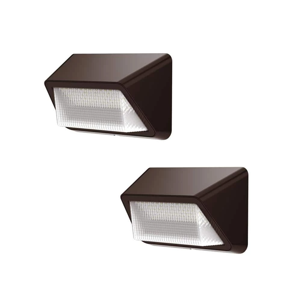 Powerwall 250 -Watt Equivalent Integrated LED Bronze Outdoor Wall Pack, 3500 Lumens, Commercial Refractor Light (2-Pack) by PROBRITE 1 Powerwall 250 -Watt Equivalent Integrated LED Bronze Outdoor Wall Pack, 3500 Lumens, Commercial Refractor Light (2-Pack) by PROBRITE