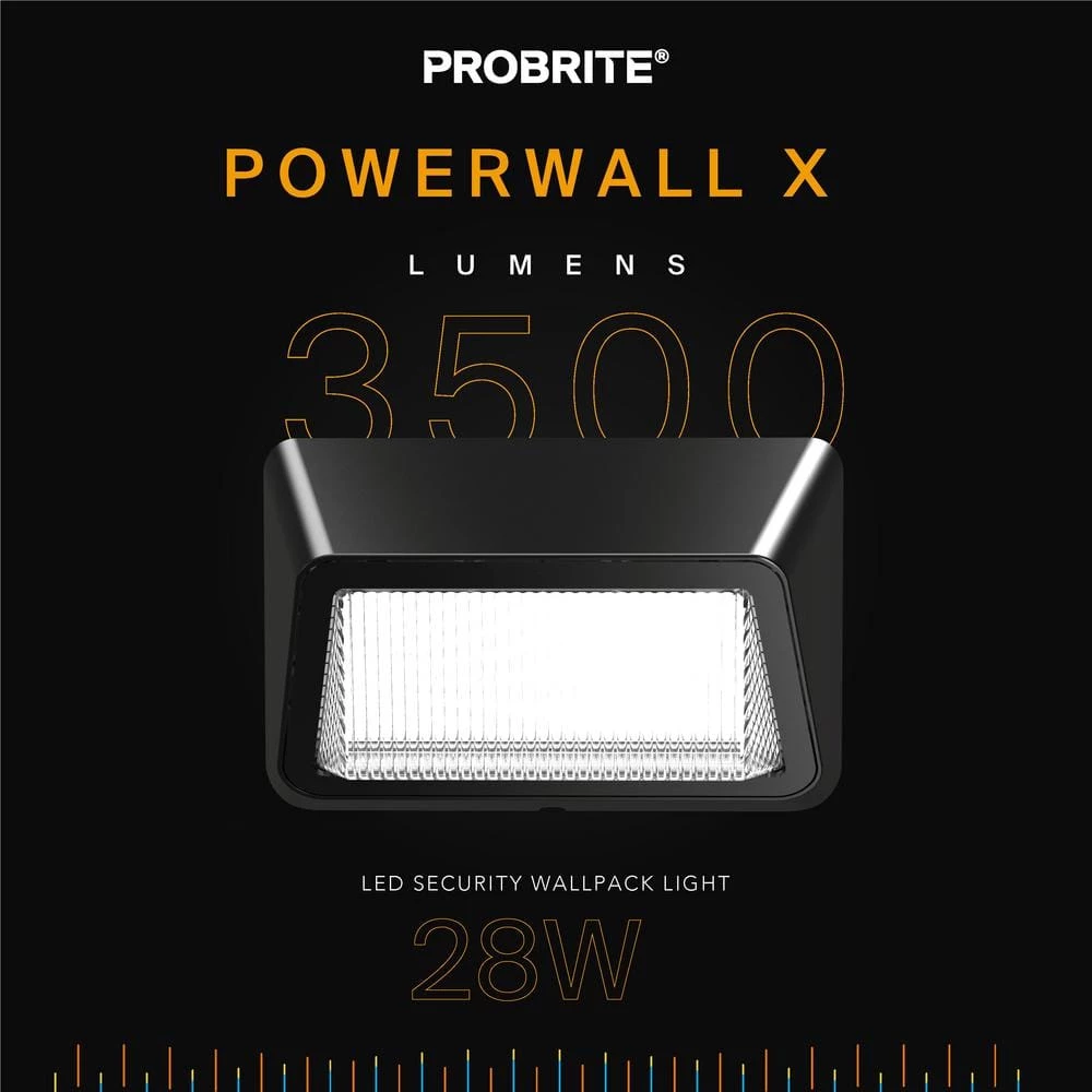 Powerwall 250 -Watt Equivalent Integrated LED Bronze Outdoor Wall Pack, 3500 Lumens, Commercial Refractor Light (2-Pack) by PROBRITE 2 Powerwall 250 -Watt Equivalent Integrated LED Bronze Outdoor Wall Pack, 3500 Lumens, Commercial Refractor Light (2-Pack) by PROBRITE - Image 2