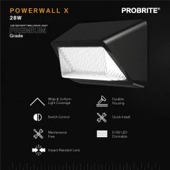 28-Watt Integreted LED Bronze Outdoor Commercial Refractor Light Wall Pack Light, 3500 Lumens by PROBRITE -KOHLER Sale Store bronze probrite wall pack lights prwx28 h 4k bz 40 1000