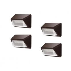 Powerwall 250-Watt Equivalent Integrated LED Bronze Outdoor Wall Pack, 3500 Lumens, Commercial Refractor Light (4-Pack) by PROBRITE