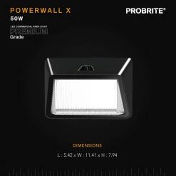 Powerwall 450-Watt Equivalent Integrated LED Bronze Outdoor Wall Pack, 6500 Lumens, Commercial Refractor Light (2-Pack) by PROBRITE 14 Powerwall 450-Watt Equivalent Integrated LED Bronze Outdoor Wall Pack, 6500 Lumens, Commercial Refractor Light (2-Pack) by PROBRITE -KOHLER Sale Store bronze probrite wall pack lights prwx50 h pc 4k bz 2pk 66 1000