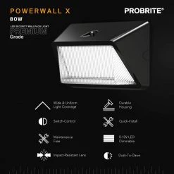 80-Watt Integrated LED Bronze Outdoor Commercial High Output Refractor Wall Pack Light, 10000 Lumens by PROBRITE -KOHLER Sale Store bronze probrite wall pack lights prwx80 h pc 4k bz 40 1000