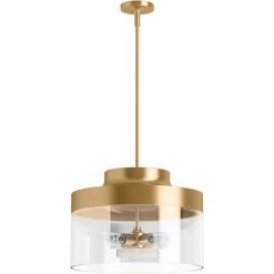 Purist 4-Light Brushed Moderne Brass Standard Pendant Light by KOHLER -KOHLER Sale Store brushed modern brass kohler chandeliers 27266 pe04 2gl c3 1000