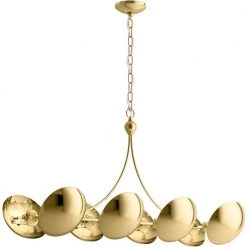 Vorleigh 8-Light Brushed Moderne Brass Linear Chandelier by KOHLER -KOHLER Sale Store brushed modern brass kohler chandeliers k 27949 ch08 2gl c3 1000