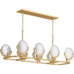 Arendela 8-Light Brushed Moderne Brass Chandelier with Glass Shades by KOHLER