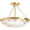 Arendela 16 in. 3-Light Brushed Moderne Brass Semi-Flush Mount by KOHLER