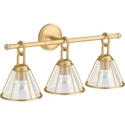 Terret 3-Light Brushed Moderne Brass Wall Sconce by KOHLER 6 Terret 3-Light Brushed Moderne Brass Wall Sconce by KOHLER -KOHLER Sale Store brushed modern brass kohler vanity lighting k 27743 sc03 2gl c3 1000