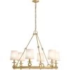 Terret 6-Light Brushed Moderne Brass Chandelier by KOHLER
