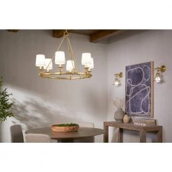 Terret 6-Light Brushed Moderne Brass Chandelier by KOHLER -KOHLER Sale Store brushed moderne brass kohler chandeliers 27749 ch06 2gl 76 1000