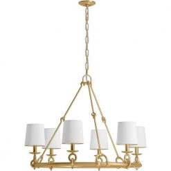 Terret 6-Light Brushed Moderne Brass Chandelier by KOHLER -KOHLER Sale Store brushed moderne brass kohler chandeliers 27749 ch06 2gl c3 1000