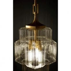 Occasion 3-Light Brushed Moderne Brass Shaded Pendant Light by KOHLER -KOHLER Sale Store brushed moderne brass kohler chandeliers 31781 pe03 2gl c3 1000