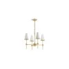 Parohn 4-Light Brushed Moderne Brass Chandelier with Fabric Shades by KOHLER