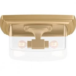 Riff 14 in. 2-Light Brushed Moderne Brass Flush Mount by KOHLER