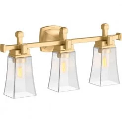 Riff 3-Light Brushed Moderne Brass Wall Sconce by KOHLER
