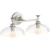 Tone 2 Light Brushed Nickel Indoor Bathroom Vanity Light Fixture, UL Listed by KOHLER