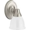 Forte 1 Light Brushed Nickel Indoor Bathroom Wall Sconce, Position Facing Up or Down, UL Listed by KOHLER