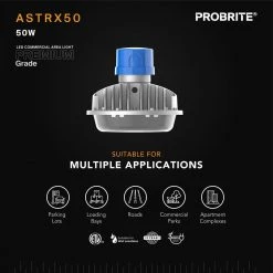 450-Watt Equivalent Integrated LED High-Performance Gray Dusk to Dawn Outdoor Area Light by PROBRITE 13 450-Watt Equivalent Integrated LED High-Performance Gray Dusk to Dawn Outdoor Area Light by PROBRITE -KOHLER Sale Store gray probrite parking lot lights astrx50 pc 4k gr 1d 1000