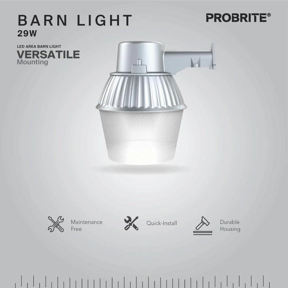 29-Watt 3300 Lumens High-Performance Standard LED Bulb Gray Dusk to Dawn Outdoor Area Light and Flood Light by PROBRITE 3 29-Watt 3300 Lumens High-Performance Standard LED Bulb Gray Dusk to Dawn Outdoor Area Light and Flood Light by PROBRITE - Image 3
